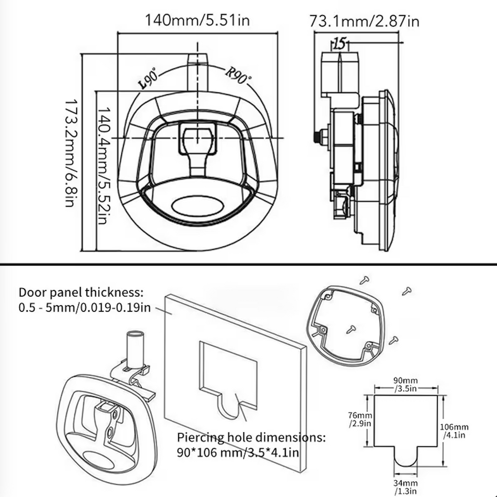 Central Locking Compatible Whale Tail Latches